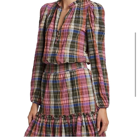 Veronica Beard Destiny Minidress Olive Pink Size 8 NWT - Picture 5 of 10